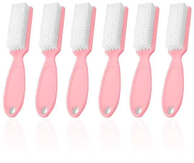 Main image of SQULIGT 6Pcs Nail Brush for Cleaning Fingernails, Handle Grip Cleaning Brush for Nail and Toenail, Nail Dust Brush Manicure Pedicure Tools Scrubbing Brush Women Men Home Salon(Pink)