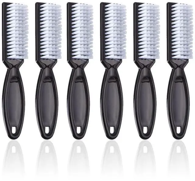 Main image of SQULIGT 6Pcs Handle Grip Nail Brush, Hand Fingernail Cleaner Brush Manicure Tools Scrub Cleaning Brushes for Toes and Nails (Black)
