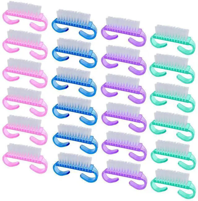 Main image of Handle Grip Nail Brush, 24 Pack Small Fingernail Brushes, Hand Scrub Cleaning Brush Kit for Nails and Toes Women Men, Multicolor