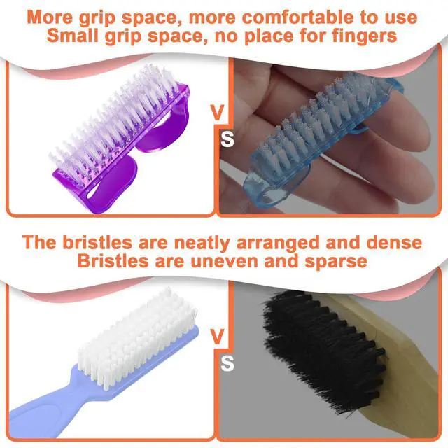 Alt view image 3 of 7 - 8 PCS Nail Brush for Cleaning Fingernails, Handle Grip Nail Scrubber Brush, Cleaner Brushes Manicure Tools Scrub Brushes Kit, Toenail Brush To Clean Under Nails Pedicure Foot Small Brush Women Men