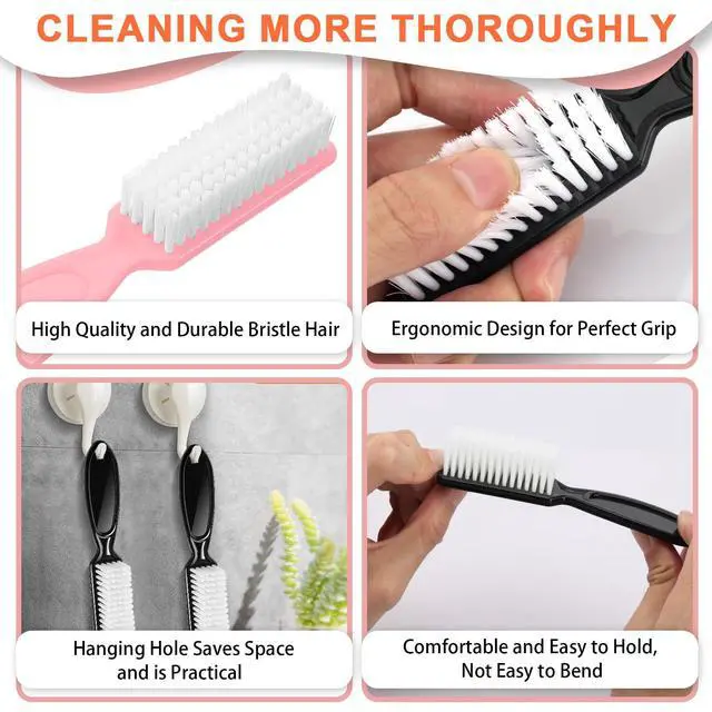 Alt view image 4 of 7 - 8 PCS Nail Brush for Cleaning Fingernails, Handle Grip Nail Scrubber Brush, Cleaner Brushes Manicure Tools Scrub Brushes Kit, Toenail Brush To Clean Under Nails Pedicure Foot Small Brush Women Men