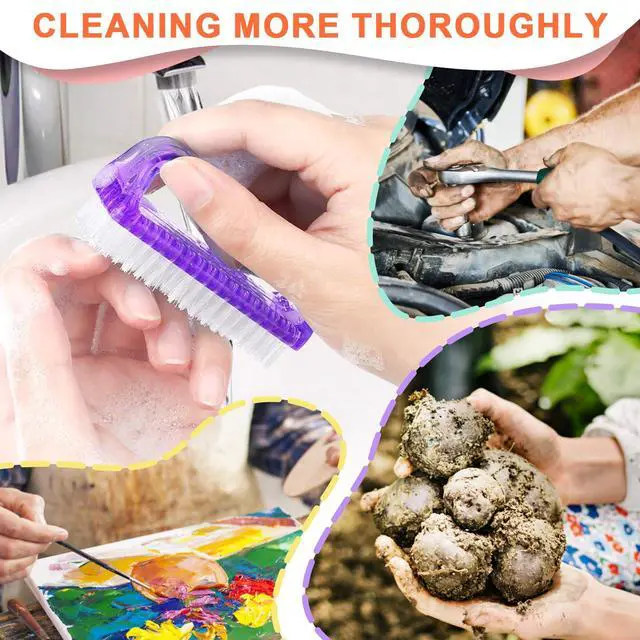 Alt view image 6 of 7 - 8 PCS Nail Brush for Cleaning Fingernails, Handle Grip Nail Scrubber Brush, Cleaner Brushes Manicure Tools Scrub Brushes Kit, Toenail Brush To Clean Under Nails Pedicure Foot Small Brush Women Men