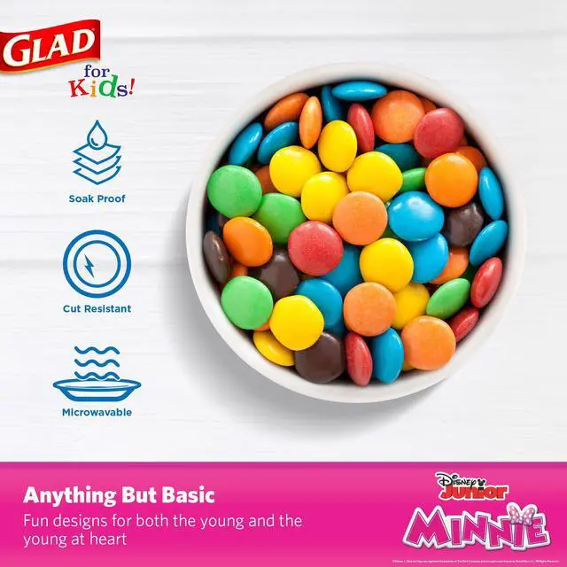 Alt view image 4 of 6 - Glad for Kids Disney Mickey and Friends Disposable Paper Snack Bowls, Lids Not Included, Pink Minnie - Heavy Duty, Microwavable Snack Cups for Soup or Ice Cream, No Lids, 6 Ounce, 32 Count
