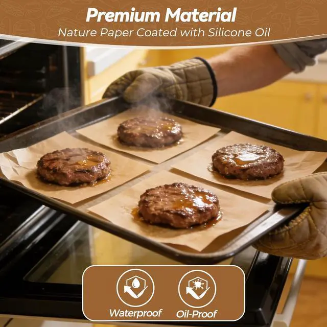 Alt view image 4 of 7 - 360 Count 6"x 6" Heavy Duty Patty Paper Sheets for Separating Patty, No-Stick & No-Leak Unbleached Parchment Paper Squares, Pre-cut Burger Patty Paper for Oven, Air Fryer, Microwave