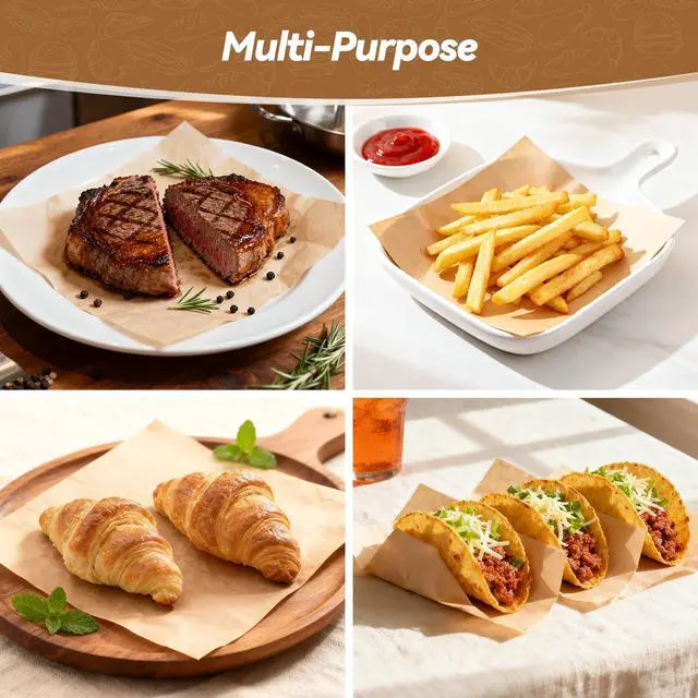 Alt view image 7 of 7 - 360 Count 6"x 6" Heavy Duty Patty Paper Sheets for Separating Patty, No-Stick & No-Leak Unbleached Parchment Paper Squares, Pre-cut Burger Patty Paper for Oven, Air Fryer, Microwave