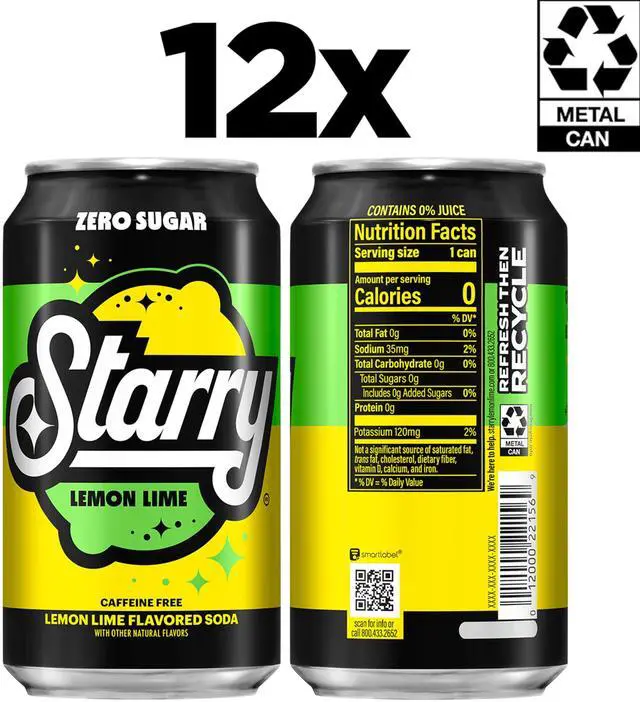 Alt view image 2 of 5 - Zero Sugar Lemon Lime Soda, 12 Fl Oz Cans (Pack of 12)