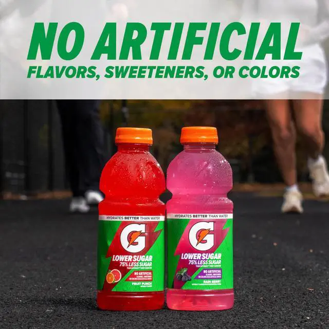 Alt view image 4 of 5 - Lower Sugar Electrolyte Sports Drink, Rain Berry, 12 fl oz Bottles, (12 Pack), 75% Less Sugar, No Artificial Flavors, No Artificial Sweeteners, No Artificial Colors, Hydration