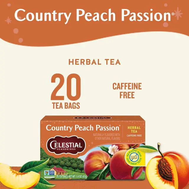 Alt view image 2 of 6 - Country Peach Passion Herbal Tea, 20 Tea Bags Box
