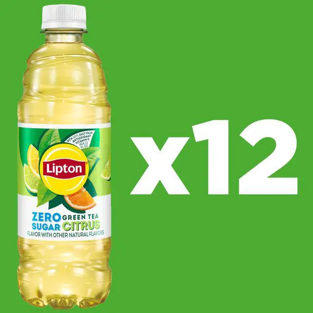 Alt view image 2 of 5 - Zero Sugar Iced Tea, Green Tea Citrus, 16.9 fl oz Bottles, (12 Pack), 100% DV Vitamin C