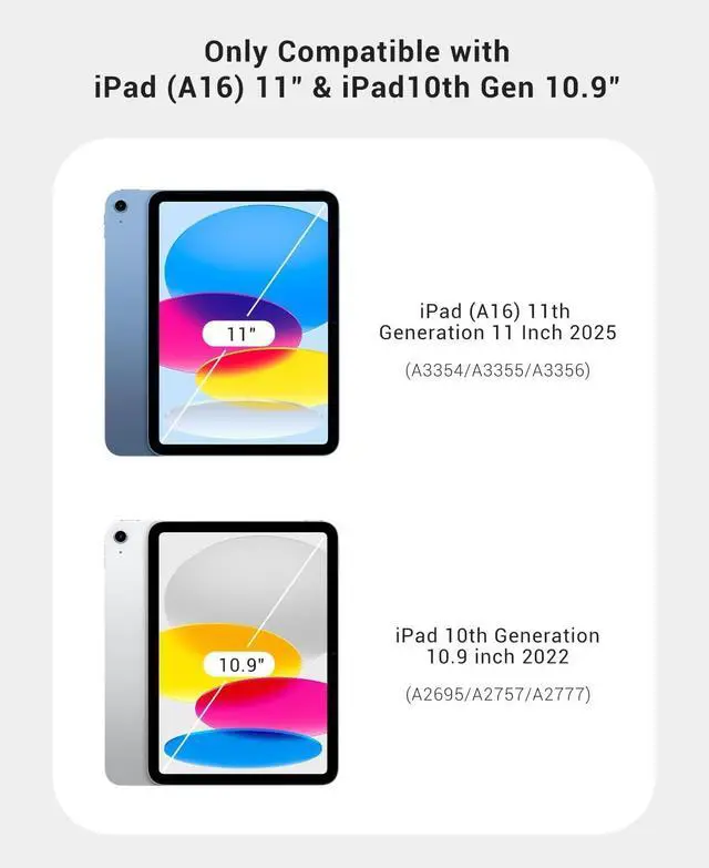 Alt view image 2 of 7 - CoBak Case for iPad (A16) 11th Generation 11 Inch 2025, iPad 10th Generation Case 10.9 Inch 2022 - Protective Cover with Multi-Angle Includes Portrait Stand, Pencil Holder and Auto Wake/Sleep- Blue