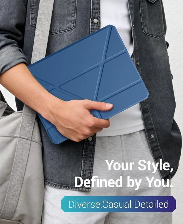 Alt view image 7 of 7 - CoBak Case for iPad (A16) 11th Generation 11 Inch 2025, iPad 10th Generation Case 10.9 Inch 2022 - Protective Cover with Multi-Angle Includes Portrait Stand, Pencil Holder and Auto Wake/Sleep- Blue