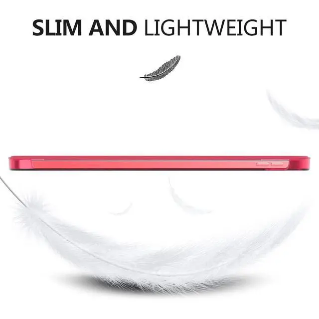 Alt view image 7 of 7 - MoKo for iPad (A16) 11th Generation Case 11 Inch 2025, iPad 10th Generation Case 10.9 Inch 2022, Slim Stand Hard PC Translucent Back Shell Smart Cover, Support Touch ID, Auto Wake/Sleep,Watermelon Red