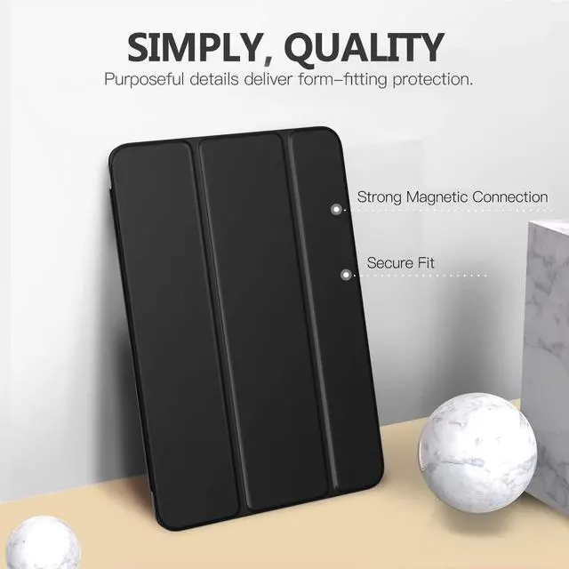 Alt view image 3 of 7 - Moko Case for iPad 10.2 Case iPad 9th Generation 2021/ iPad 8th Generation 2020/ iPad 7th Generation 2019, Slim Stand Hard Back Shell Smart Cover Case for iPad 10.2 inch, Auto Wake/Sleep, Black