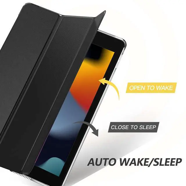 Alt view image 5 of 7 - Moko Case for iPad 10.2 Case iPad 9th Generation 2021/ iPad 8th Generation 2020/ iPad 7th Generation 2019, Slim Stand Hard Back Shell Smart Cover Case for iPad 10.2 inch, Auto Wake/Sleep, Black