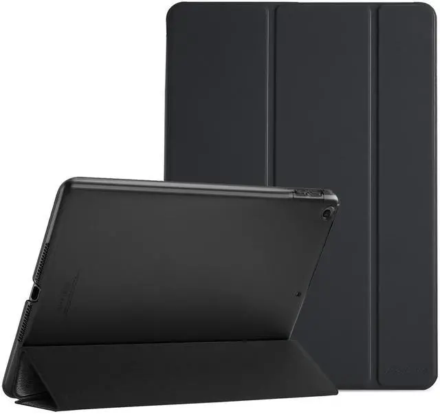 Main image of ProCase Smart Case for iPad 9.7 Inch iPad 6th/5th Generation 2018 2017(Model: A1893 A1954 A1822 A1823), Ultra Slim Lightweight Stand Cover with Translucent Frosted Back -Black