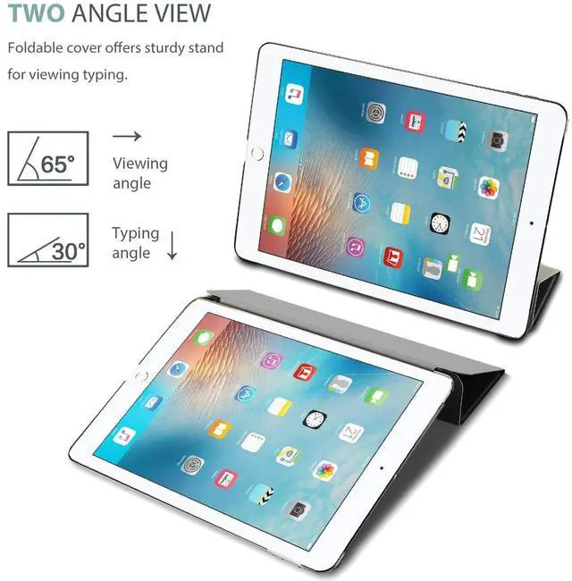 Alt view image 6 of 7 - ProCase Smart Case for iPad 9.7 Inch iPad 6th/5th Generation 2018 2017(Model: A1893 A1954 A1822 A1823), Ultra Slim Lightweight Stand Cover with Translucent Frosted Back -Black