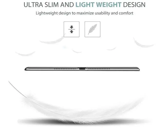 Alt view image 5 of 7 - ProCase Smart Case for iPad 9.7 Inch iPad 6th/5th Generation 2018 2017(Model: A1893 A1954 A1822 A1823), Ultra Slim Lightweight Stand Cover with Translucent Frosted Back -Black