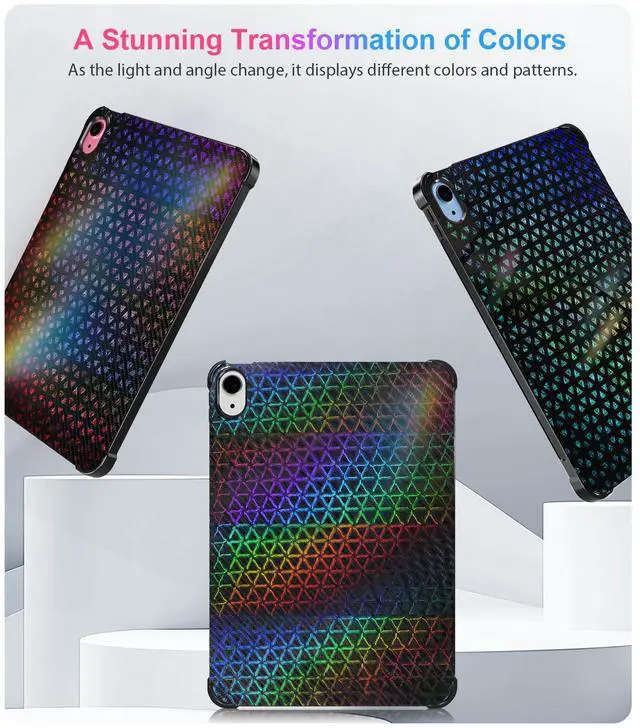 Alt view image 3 of 7 - TiMOVO Case for iPad (A16) 11th Generation 11 Inch 2025, iPad 10th Generation 10.9 inch 2022, Ultra Slim, Lightweight Flexible TPU Protective Cover, Shockproof, Anti Drop (Iridescent Black)