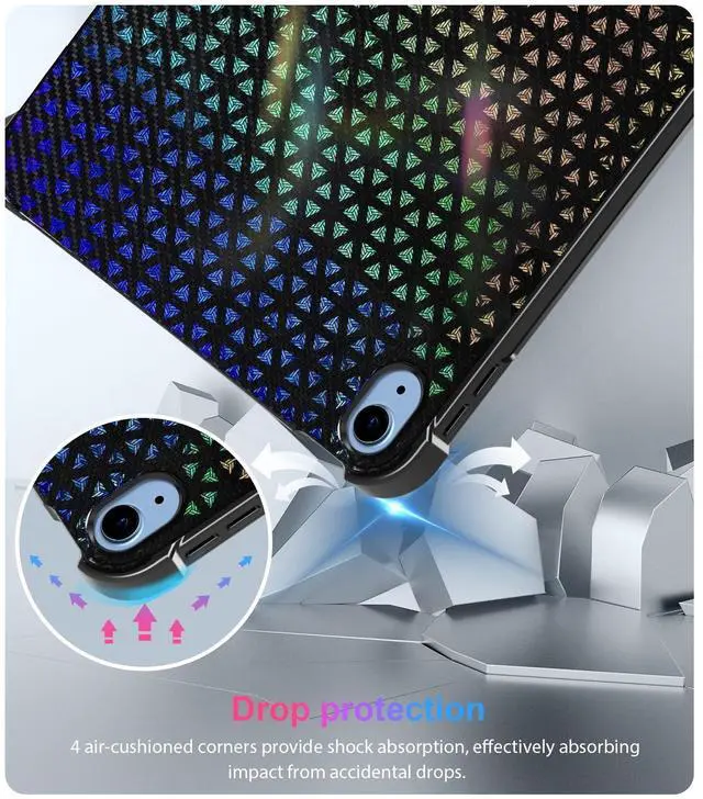 Alt view image 5 of 7 - TiMOVO Case for iPad (A16) 11th Generation 11 Inch 2025, iPad 10th Generation 10.9 inch 2022, Ultra Slim, Lightweight Flexible TPU Protective Cover, Shockproof, Anti Drop (Iridescent Black)