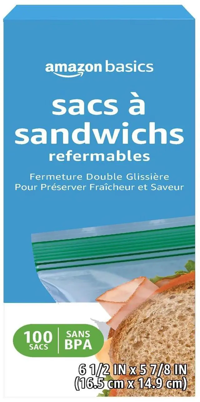 Alt view image 2 of 4 - Reclosable Double Zipper Sandwich Storage Bags for Food Storage, BPA Free, 100 Count