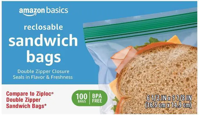 Alt view image 3 of 4 - Reclosable Double Zipper Sandwich Storage Bags for Food Storage, BPA Free, 100 Count