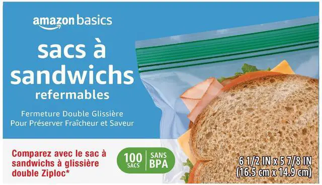 Alt view image 4 of 4 - Reclosable Double Zipper Sandwich Storage Bags for Food Storage, BPA Free, 100 Count