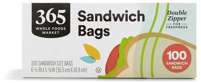 Main image of Sandwich Size Storage Bags, Double Zipper, 100 Count