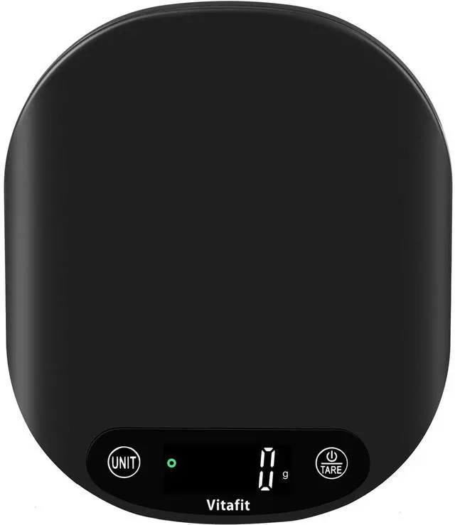 Main image of Vitafit 33lb/15kg Digital Food Scale in High Precision 0.1oz/1g, Our Own Kitchen Scale Professional Factory Since 2001, Home and Kitchen Essentials for Cooking and Baking, LED, 3*AAA Batteries, Black