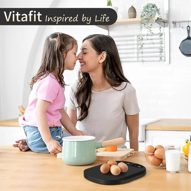 Alt view image 7 of 7 - Vitafit 33lb/15kg Digital Food Scale in High Precision 0.1oz/1g, Our Own Kitchen Scale Professional Factory Since 2001, Home and Kitchen Essentials for Cooking and Baking, LED, 3*AAA Batteries, Black