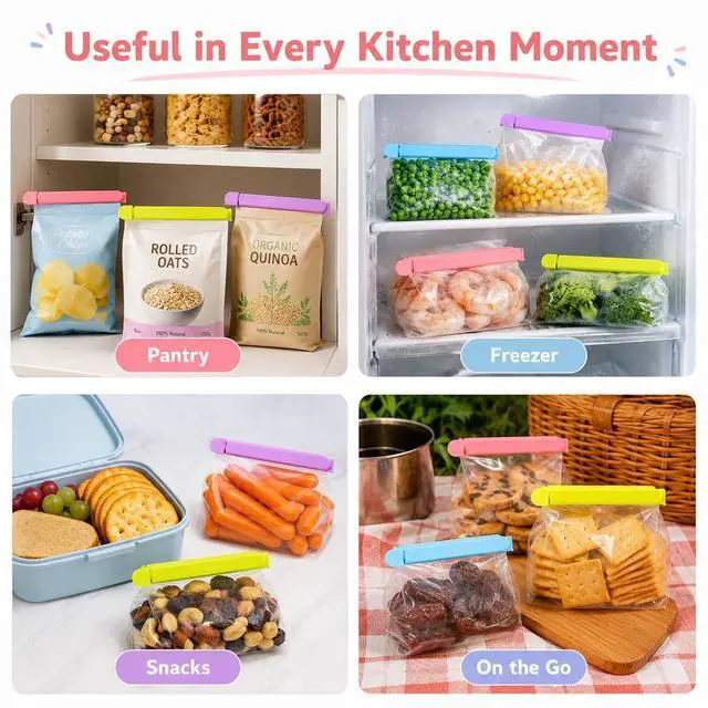Alt view image 4 of 7 - Tmflove 12 PCS Sealing Clips for Food and Snack Bag(2.75 in, 4.33 in, 6.29 in)