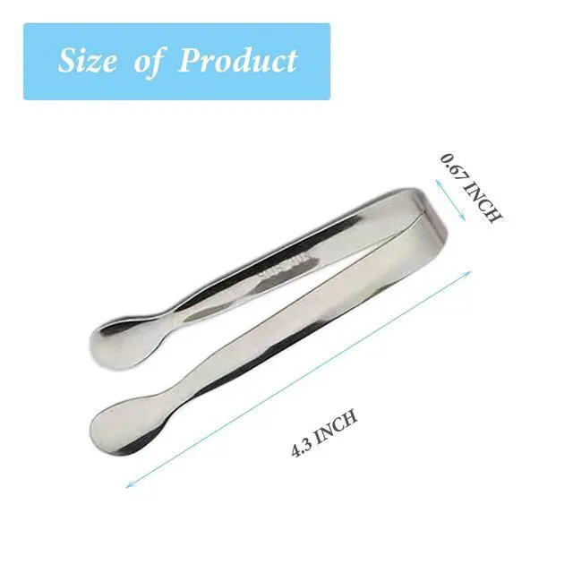 Alt view image 2 of 7 - 6PCS Ice Tongs Mini Sugar Tongs 4.25Inch Stainless Steel Kitchen Utensils Set,Small Serving Tong and Tiny Kitchen Tong for Appetizers,Tea Party, Coffee Bar, Desserts by Sunenlyst (Silver)