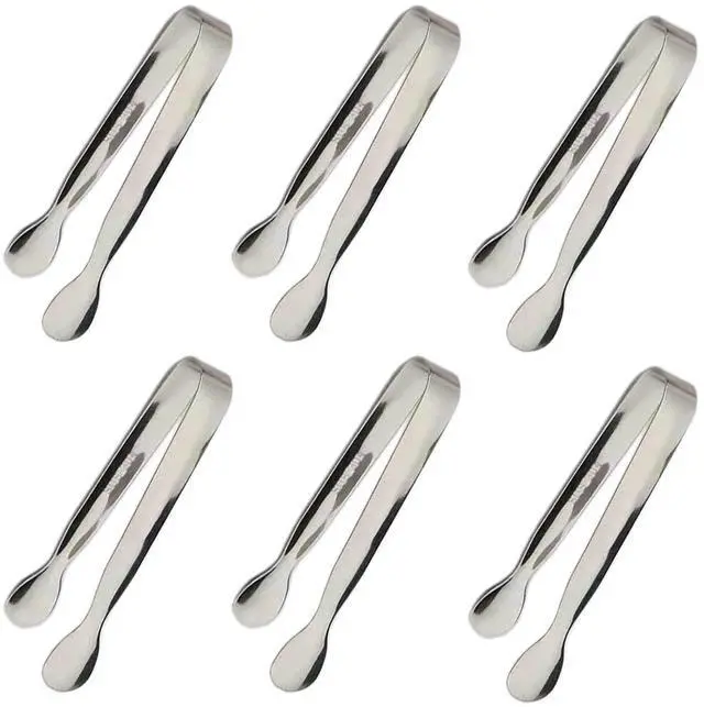 Main image of 6PCS Ice Tongs Mini Sugar Tongs 4.25Inch Stainless Steel Kitchen Utensils Set,Small Serving Tong and Tiny Kitchen Tong for Appetizers,Tea Party, Coffee Bar, Desserts by Sunenlyst (Silver)