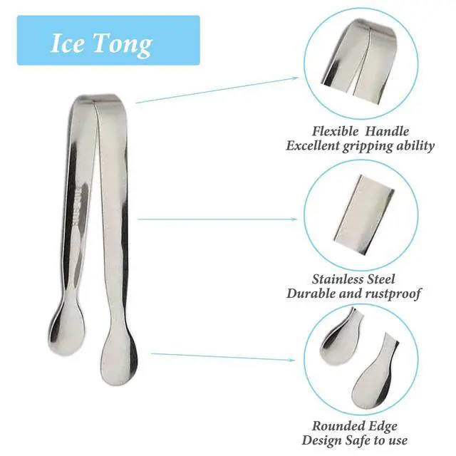 Alt view image 3 of 7 - 6PCS Ice Tongs Mini Sugar Tongs 4.25Inch Stainless Steel Kitchen Utensils Set,Small Serving Tong and Tiny Kitchen Tong for Appetizers,Tea Party, Coffee Bar, Desserts by Sunenlyst (Silver)