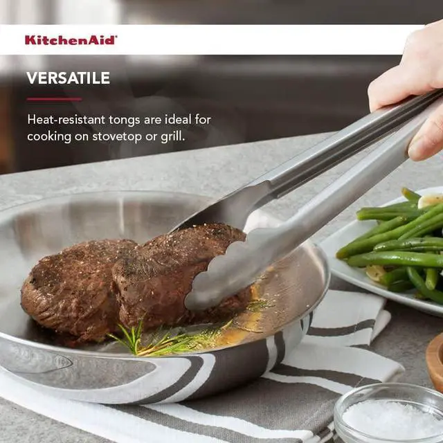 Alt view image 4 of 5 - KitchenAid Stainless Steel Utility Tongs, 12 Inch