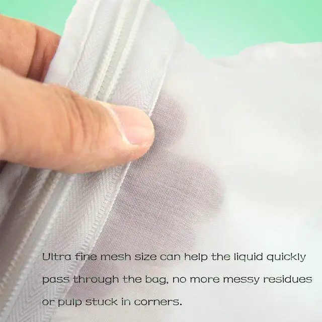 Alt view image 3 of 7 - WMKGG Ultra Fine Mesh Strainer Bags, Reusable Mesh Filter Bags with Stainless Steel Handle Frame for Filter NutMilk, Coffee, Milk, Butter, Juices and Fresh Cheese (Small Size)