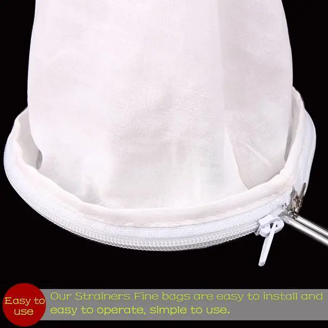Alt view image 4 of 7 - WMKGG Ultra Fine Mesh Strainer Bags, Reusable Mesh Filter Bags with Stainless Steel Handle Frame for Filter NutMilk, Coffee, Milk, Butter, Juices and Fresh Cheese (Small Size)