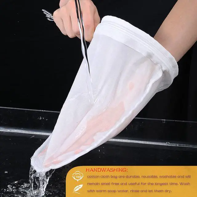 Alt view image 7 of 7 - WMKGG Ultra Fine Mesh Strainer Bags, Reusable Mesh Filter Bags with Stainless Steel Handle Frame for Filter NutMilk, Coffee, Milk, Butter, Juices and Fresh Cheese (Small Size)