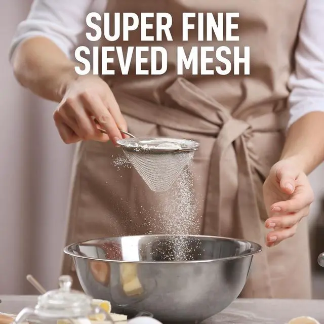 Alt view image 7 of 7 - Zulay Kitchen 304 Stainless Steel Fine Mesh Strainer 3.35 in - Strainers Fine Mesh, Tea Strainers for Loose Tea - Perfect for Tea, Cocktails, Juicing, Drinks, Liquids, Matcha, Coffee & More