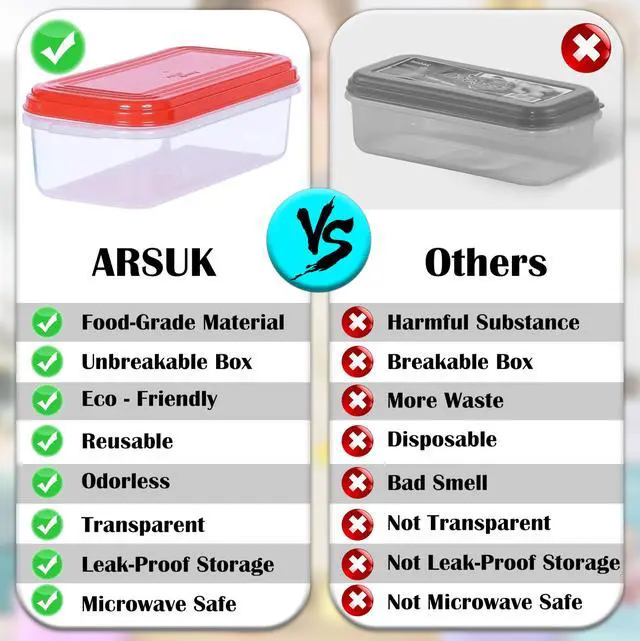 Alt view image 2 of 7 - Small Plastic Food Storage Containers with Lids, 8-Pack 8oz (1 Cup / 250 ml) Rectangular Freezer Portion Containers for Leftovers, Spices & Soup, BPA-Free, Stackable, Leak-Resistant, Microwave Safe