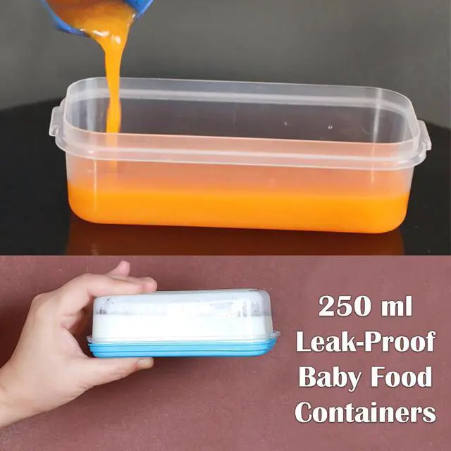 Alt view image 5 of 7 - Small Plastic Food Storage Containers with Lids, 8-Pack 8oz (1 Cup / 250 ml) Rectangular Freezer Portion Containers for Leftovers, Spices & Soup, BPA-Free, Stackable, Leak-Resistant, Microwave Safe