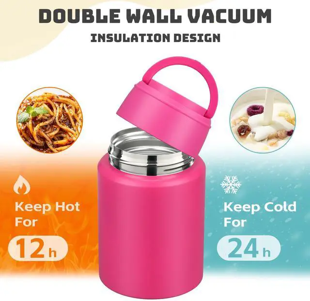 Alt view image 5 of 7 - HAWEEK Insulated Soup Thermo 16oz- Insulated Food Jar,Thermo for Hot Food Kids,Vacuum Food Thermo Stainless Steel with Spoon for Hot Food Container and Hot Lunch Box