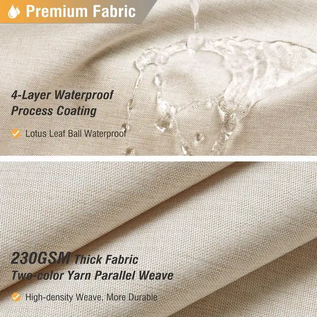 Alt view image 2 of 7 - Fabric Shower Curtain, Linen Textured Heavy Duty Polyester Cloth Shower Curtain Set with 12 Plastic Hooks, Hotel Luxury Waterproof Decorative Shower Curtains for Bathroom - 72"x72" - Beige/Cream