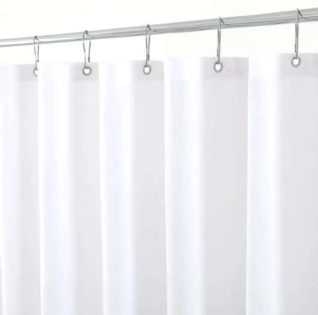Main image of Hotel Quality Fabric Shower Curtain Liners 72" X 72", White Water Resistant Bathroom Curtains Rust Resistant Grommets Weighted Bottom Hem Machine Washable