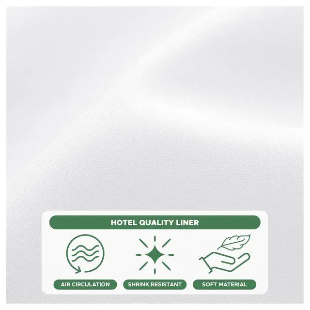 Alt view image 6 of 7 - Hotel Quality Fabric Shower Curtain Liners 72" X 72", White Water Resistant Bathroom Curtains Rust Resistant Grommets Weighted Bottom Hem Machine Washable
