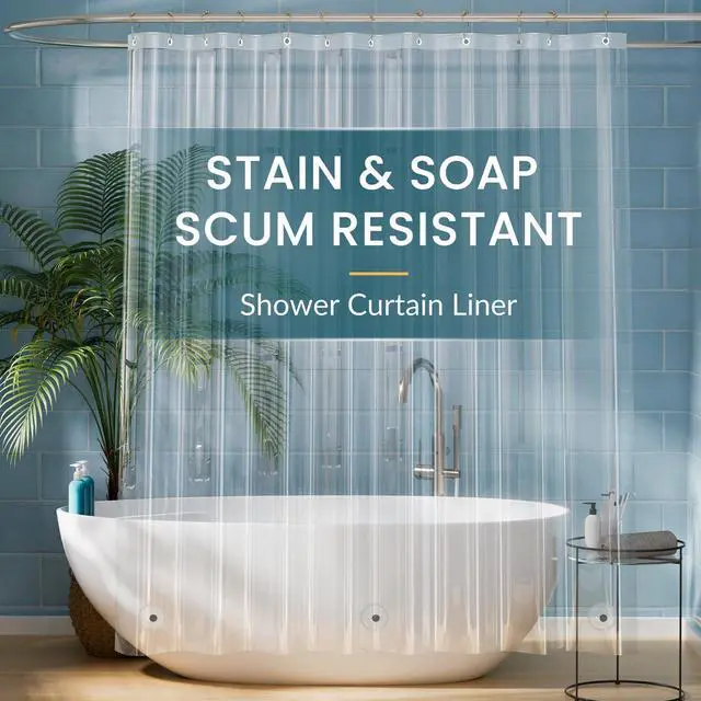 Main image of Titanker Clear Shower Curtain Liner, Plastic Shower Liner PEVA 72 x 72 Lightweight Waterproof Shower Curtains for Bathroom with Magnets and Rustproof Grommets