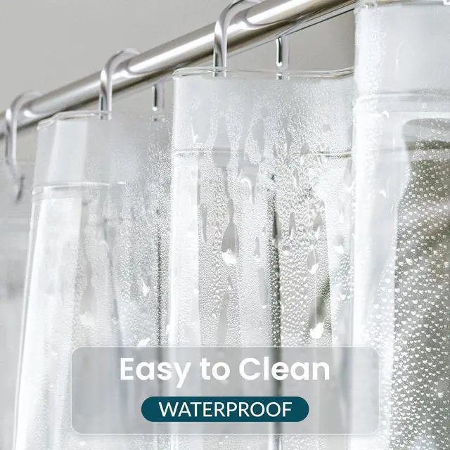 Alt view image 5 of 7 - Titanker Clear Shower Curtain Liner, Plastic Shower Liner PEVA 72 x 72 Lightweight Waterproof Shower Curtains for Bathroom with Magnets and Rustproof Grommets