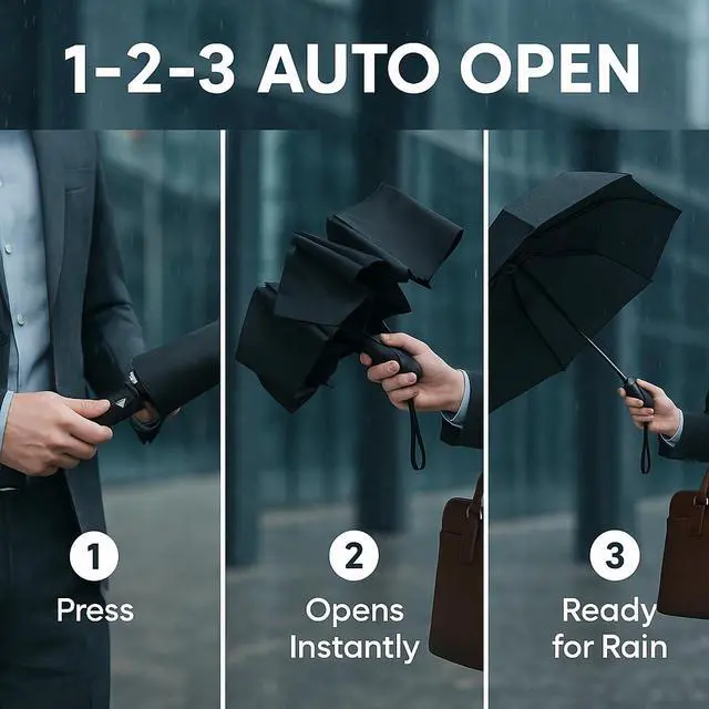 Alt view image 5 of 7 - Windproof Travel Umbrella