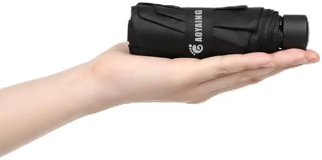 Main image of Compact Travel Umbrella with Case Sun&Rain Lightweight Small and Compact Suit for Pocket Black,34 Inches