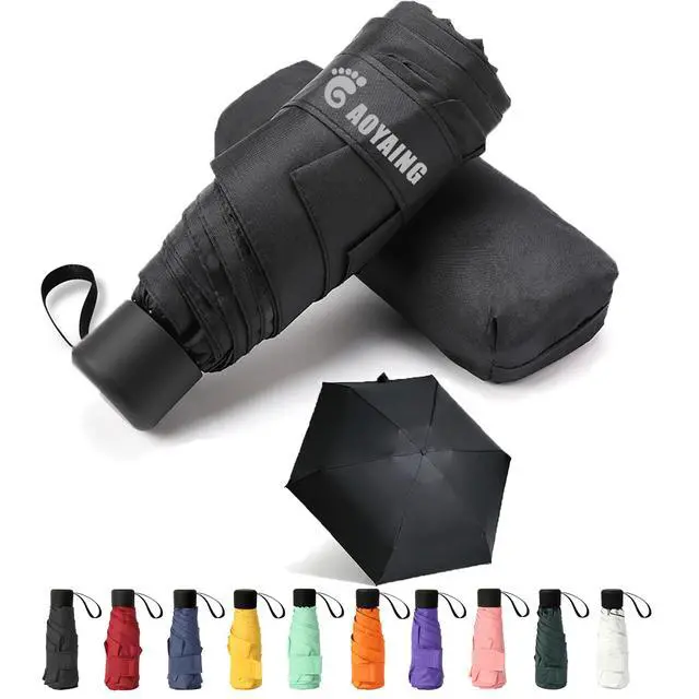 Alt view image 2 of 7 - Compact Travel Umbrella with Case Sun&Rain Lightweight Small and Compact Suit for Pocket Black,34 Inches