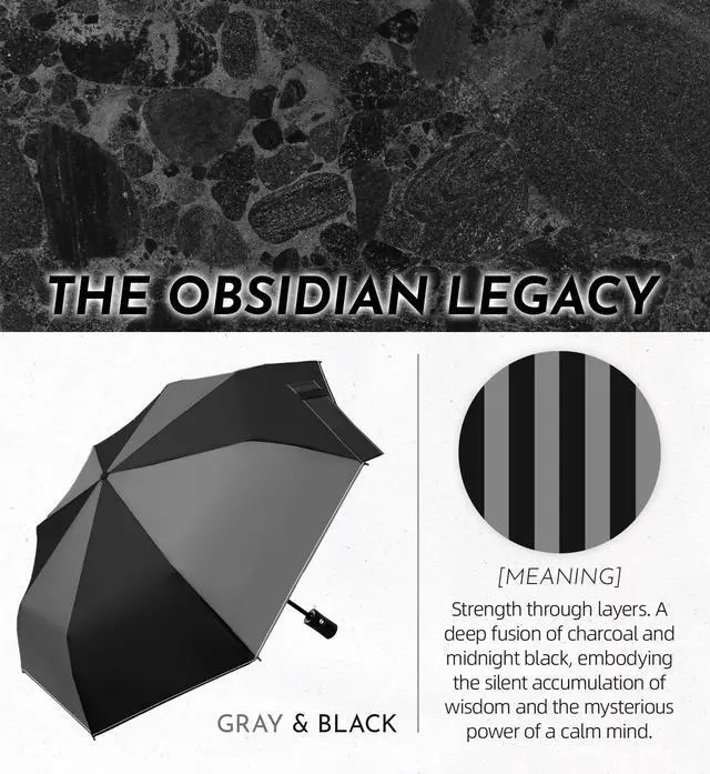 Alt view image 4 of 7 - Windproof Travel Umbrella for Rain - 43" Auto Open Close 8-Rib Compact, Stylish Two-Tone Color Block Design, Easy-Close Folding Portable Parasol for Men & Women
